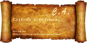 Czifrák Alfonza névjegykártya